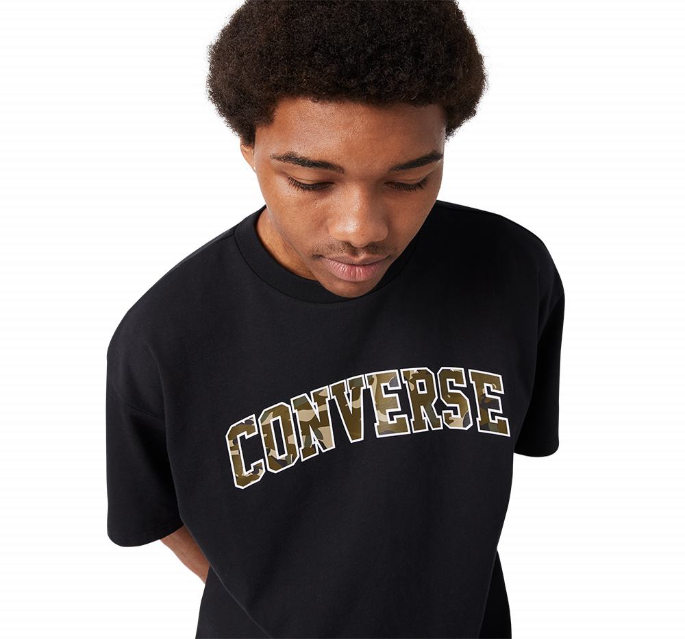 Camiseta Converse Oversized Collegiate Homem Pretas 458167YQG